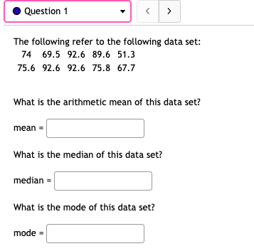 Solved The following refer to the following data set: What | Chegg.com