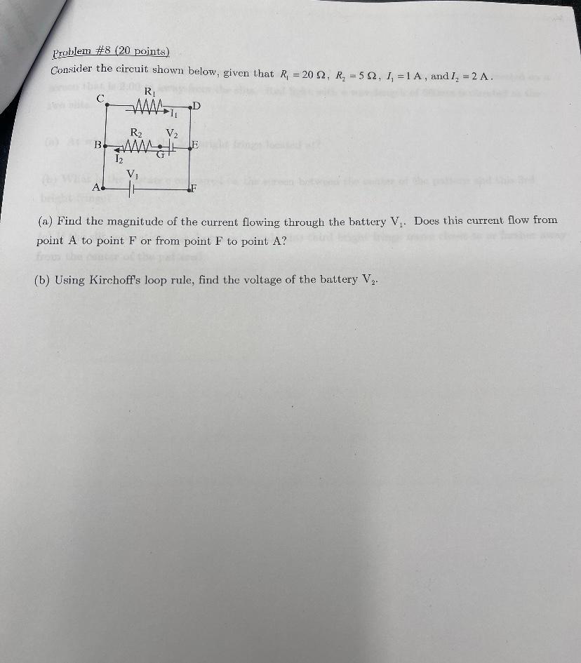Solved Problem #8 (20 points) Consider the circuit shown | Chegg.com