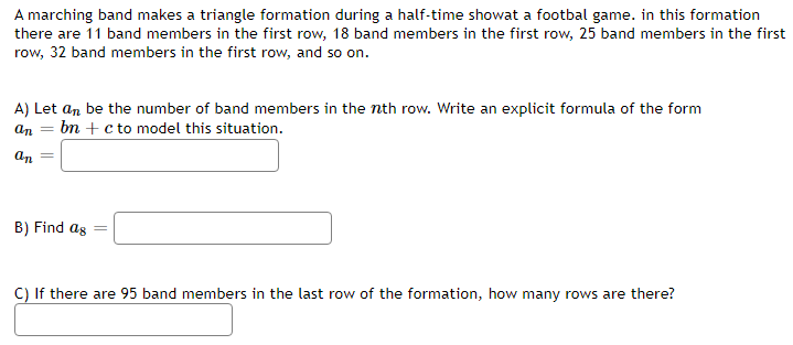 Solved A marching band makes a triangle formation during a Chegg