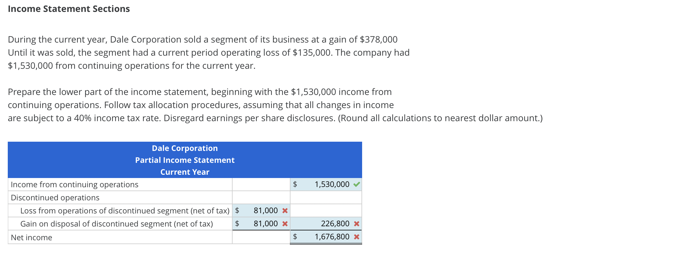 Solved Income Statement Sections During the current year, | Chegg.com