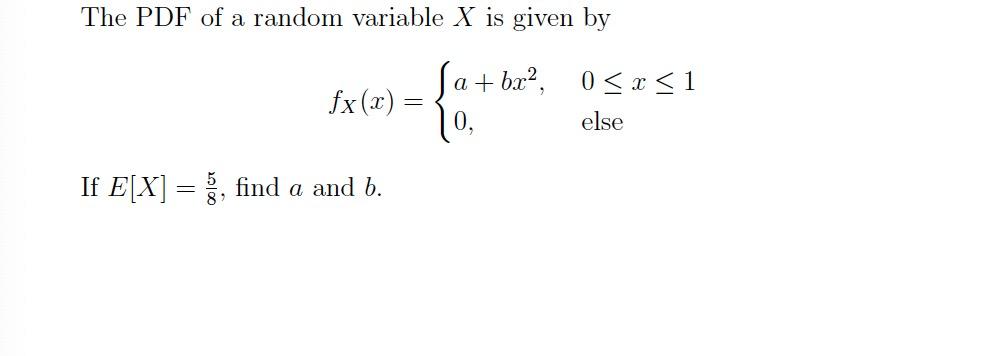 Solved The PDF of a random variable X is given by fx(x) = | Chegg.com