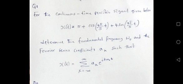 Solved for the continuons- time peristic signal given below | Chegg.com