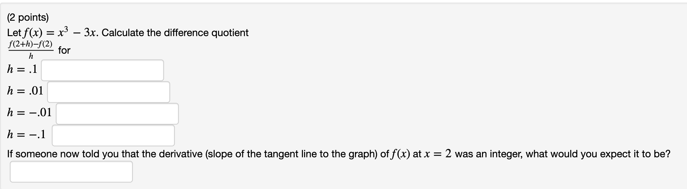 Solved 2 Points Let F X X3−3x Calculate The Difference