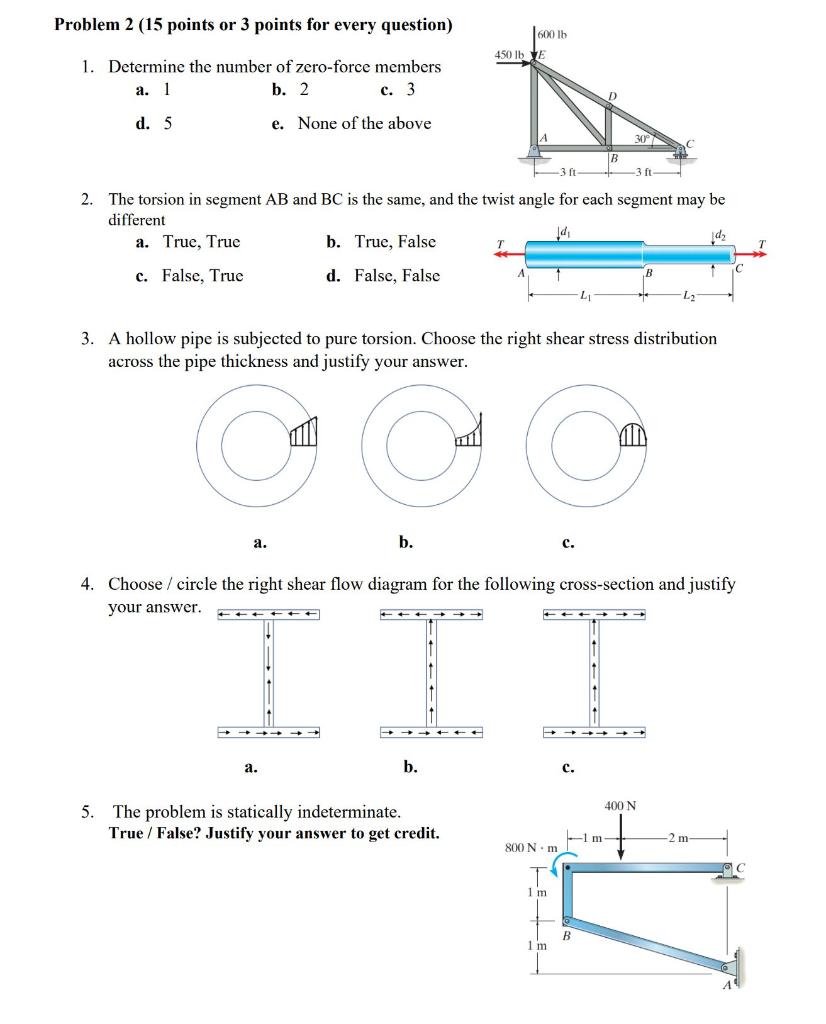 Solved Problem 2 (15 points or 3 points for every question) | Chegg.com