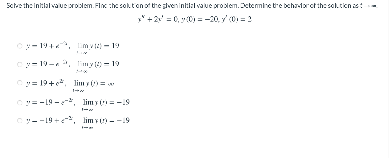 Solved Solve The Initial Value Problem. Find The Solution Of | Chegg.com