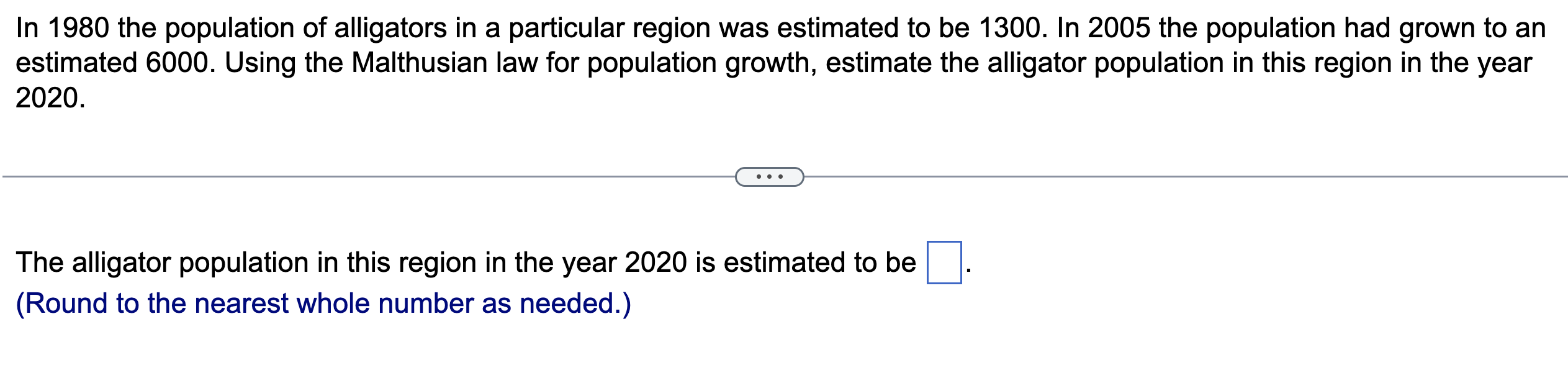 Solved In 1980 the population of alligators in a particular | Chegg.com