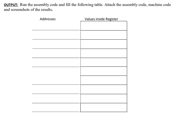 Solved Write an assembly code that meet the following | Chegg.com