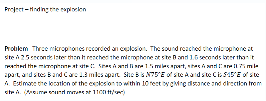 Solved Project - ﻿finding the explosionProblem Three | Chegg.com