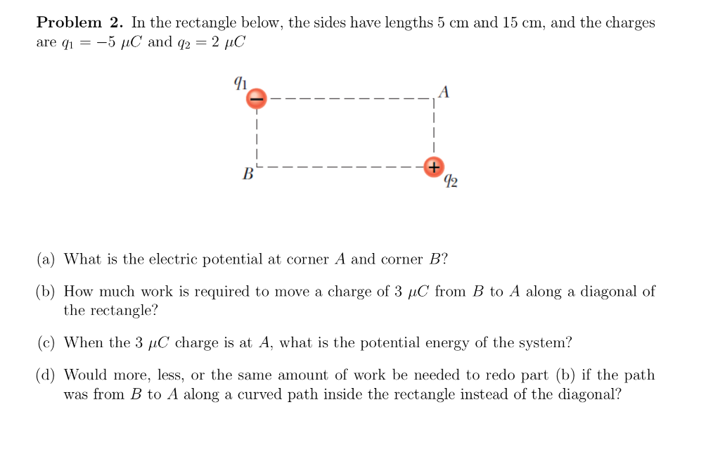 Solved Problem 2. In the rectangle below, the sides have | Chegg.com