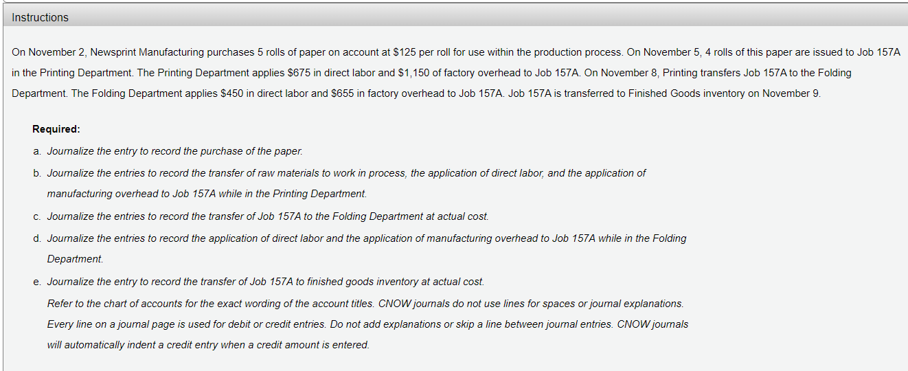 Solved On November 2, Newsprint Manufacturing purchases 5