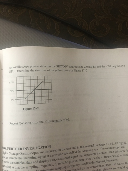 Solved An oscilloscope presentation has the SEC/DIV control