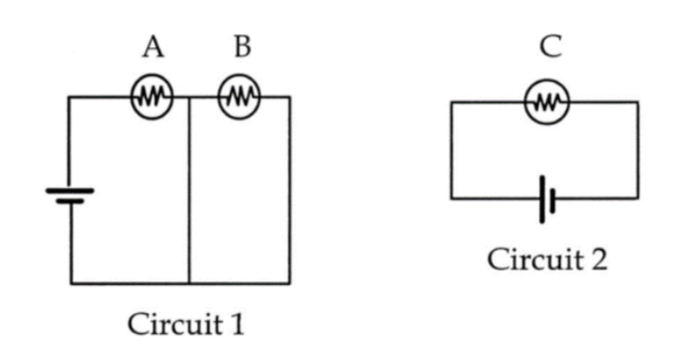 Solved Compare the brightness of bulbs A, B, and C in the | Chegg.com