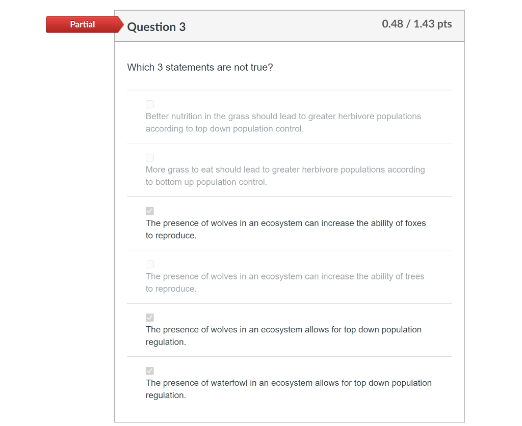Solved Partial Question 3 0.48 / 1.43 pts Which 3 statements | Chegg.com