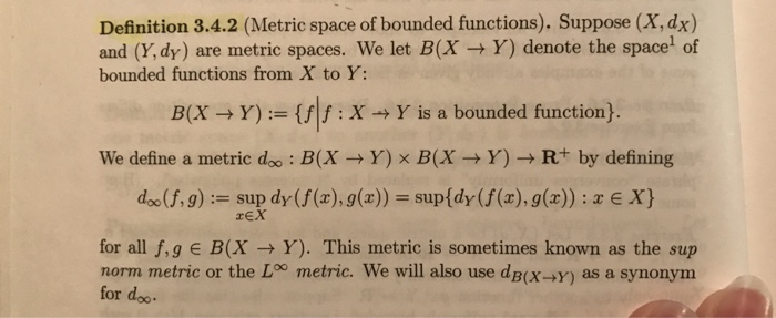 Solved Enercise 3.4.1. Let (X, Dx) And (Y, Dy) Be Metric | Chegg.com