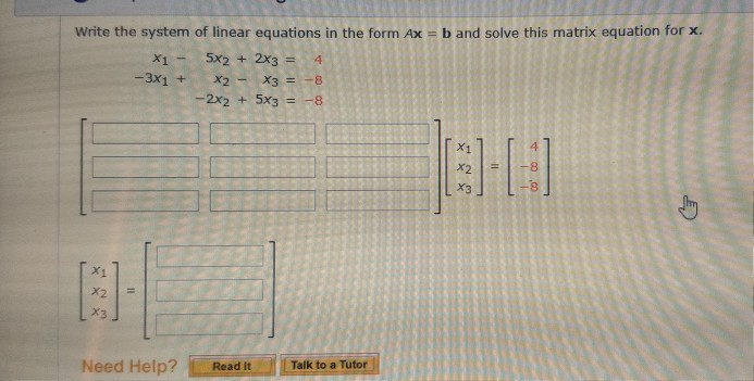 Solved Write The System Of Linear Equations In The Form Ax=b | Chegg.com