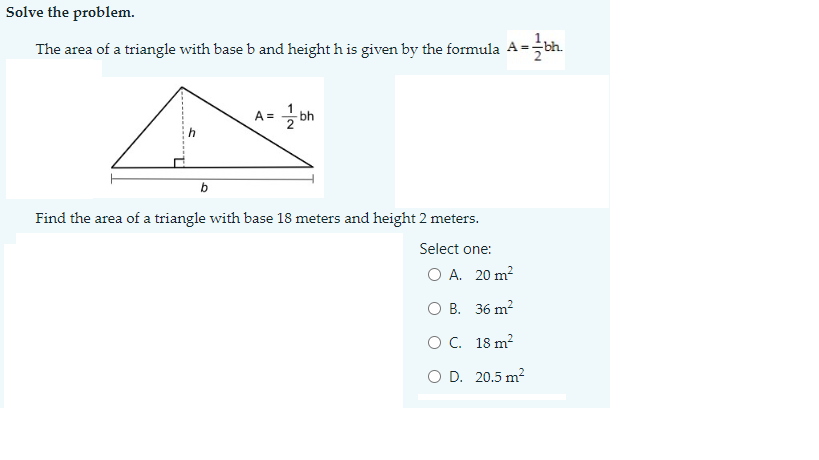 Solved Solve The Problem. The Area Of A Triangle With Base B | Chegg.com