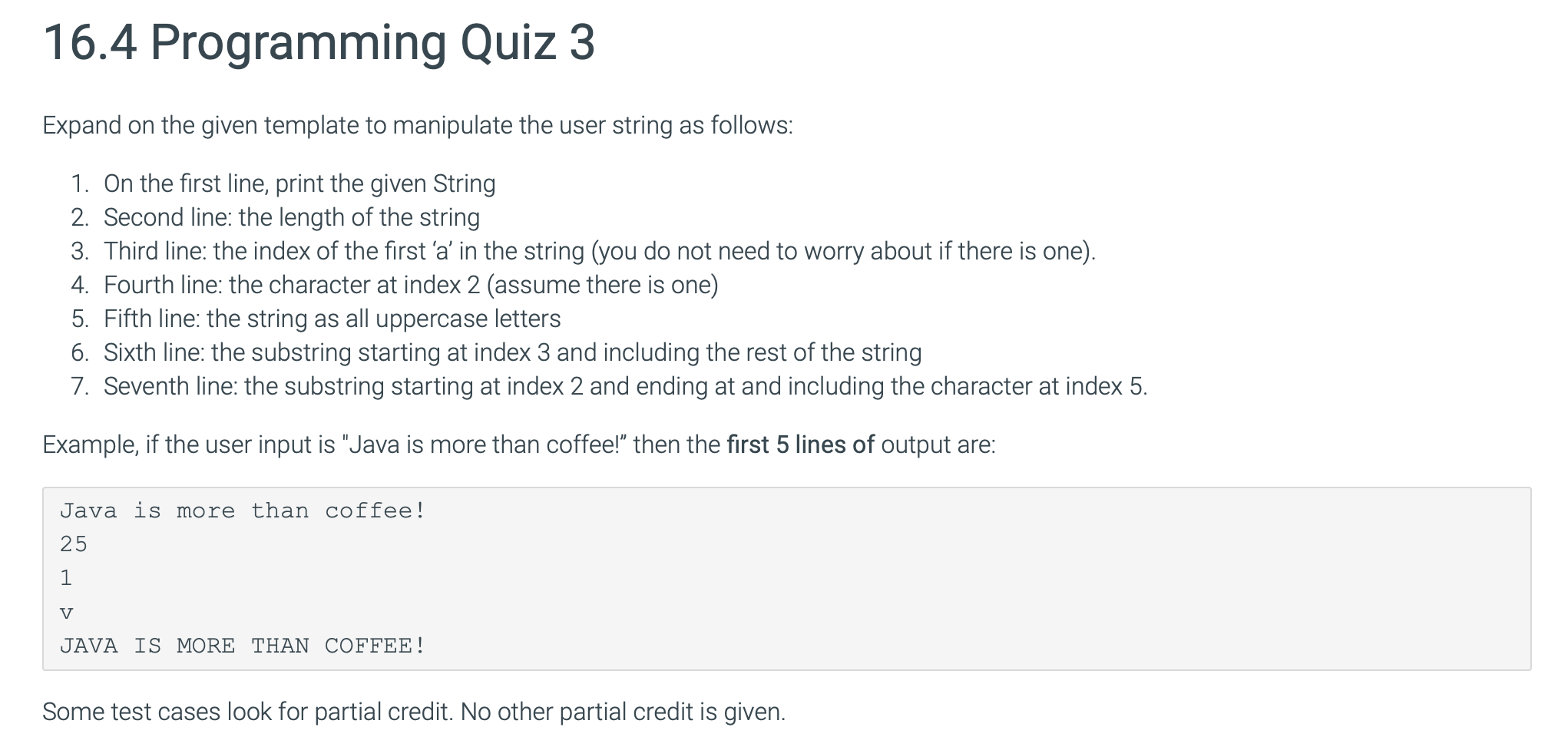 Solved 16.4 Programming Quiz 3 Expand on the given template | Chegg.com