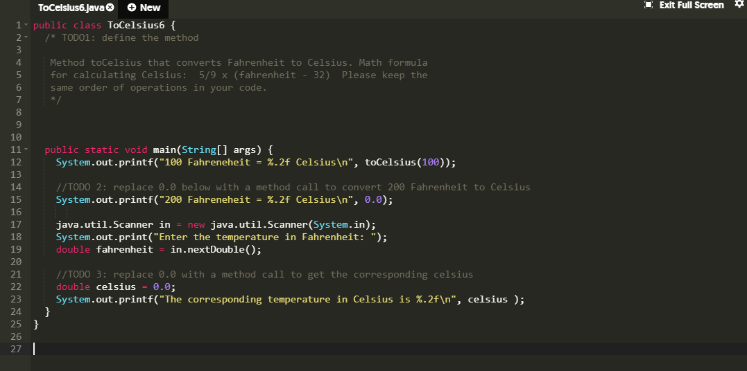 Solved Use the comments to change/fix the code ( Java | Chegg.com
