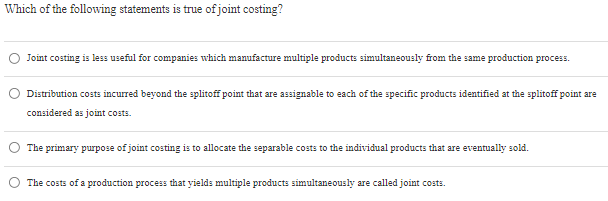 Solved Which Of The Following Statements Is True Of Joint | Chegg.com