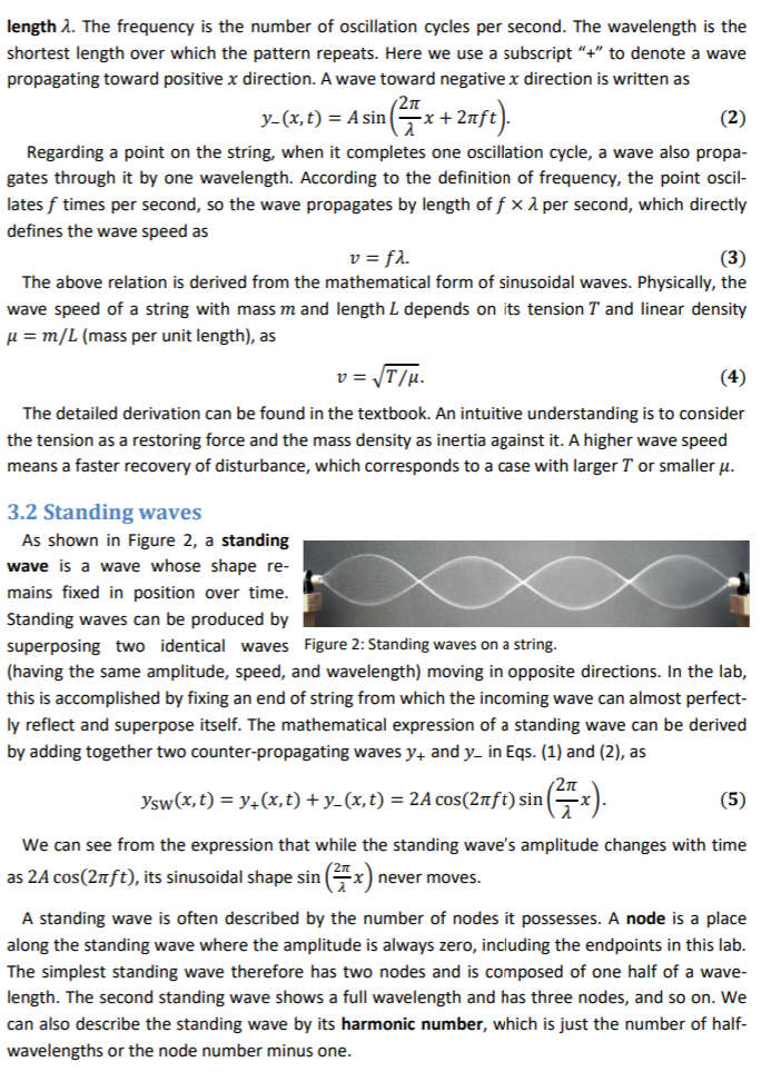 Solved Lab Manual Lab 10: String Waves & Resonance Read The | Chegg.com