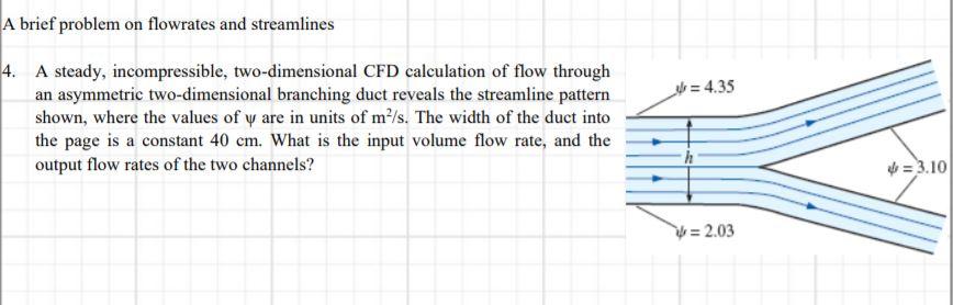 Solved A brief problem on flowrates and streamlines 4. A | Chegg.com
