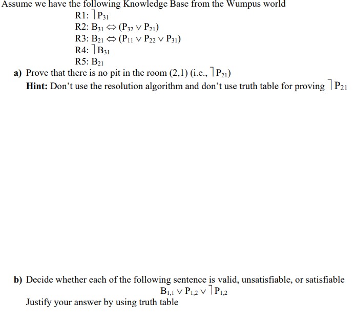 Solved Assume We Have The Following Knowledge Base From The | Chegg.com