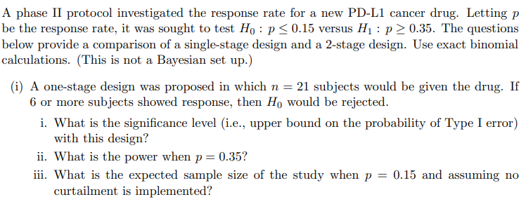 TEXT FROM PICTURE: A Phase II Protocol Investigated | Chegg.com