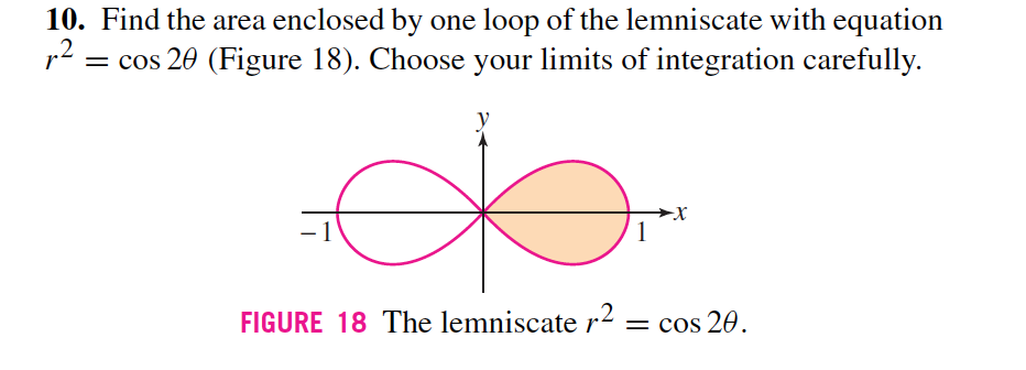 Solved 10 Find The Area Enclosed By One Loop Of The 0910