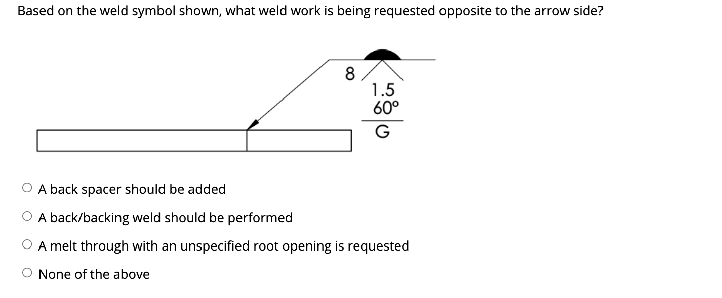 Solved Based on the weld symbol shown, what weld work is