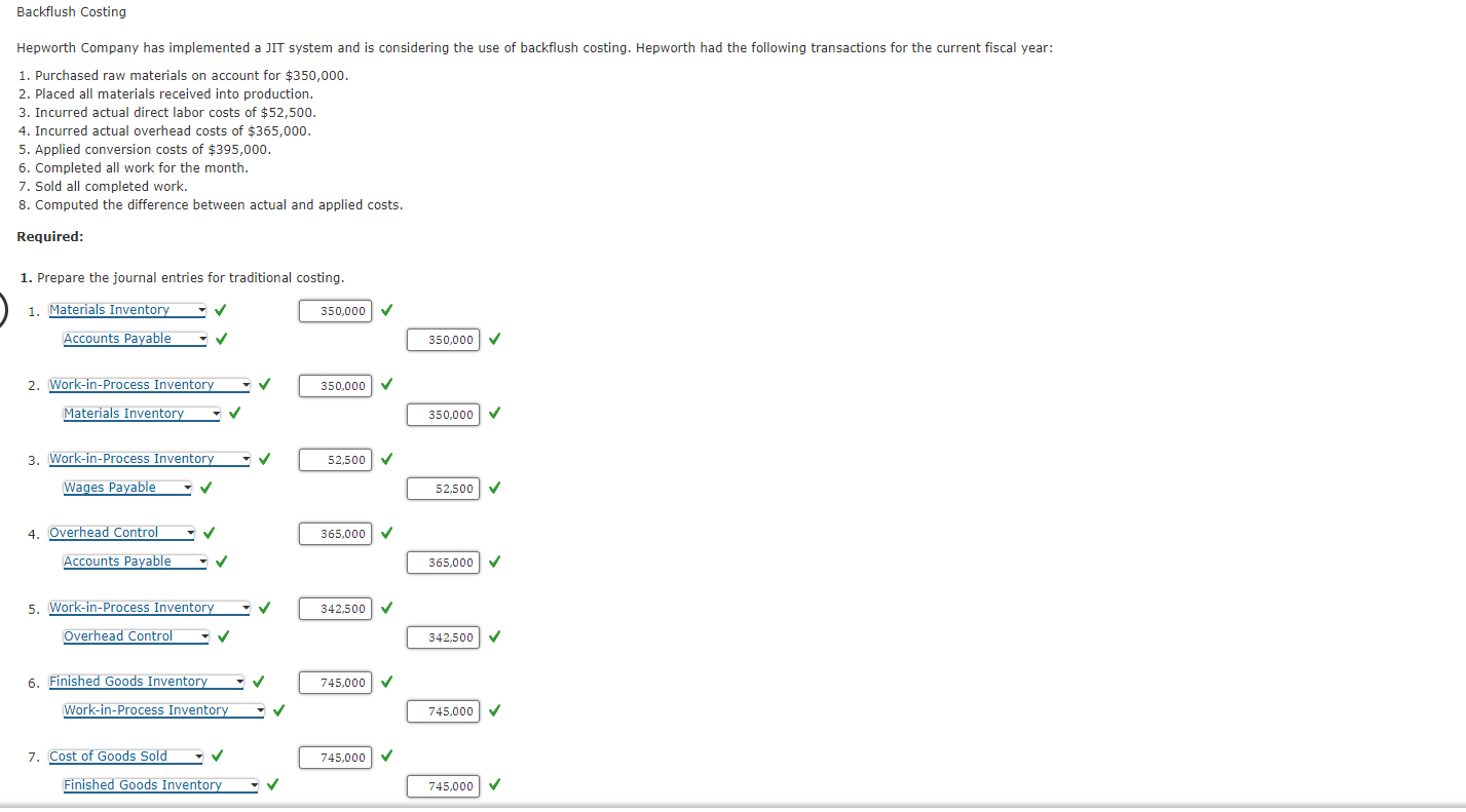 Solved Hepworth Company has implemented a JIT system and is