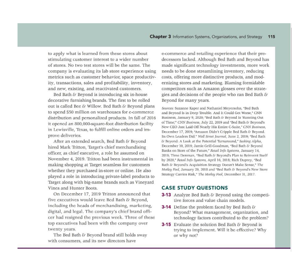 Solved case study questions 313 analyze bed bath & beyond