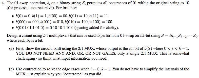 4. The 01-swap Operation, B, On A Binary String S, | Chegg.com