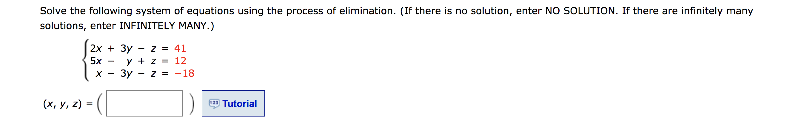 Solved Solve The Following System Of Equations Using The | Chegg.com