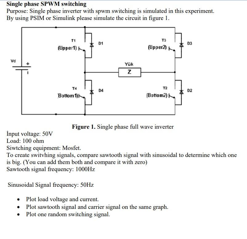 Solved Single Phase SPWM Switching Purpose: Single Phase | Chegg.com