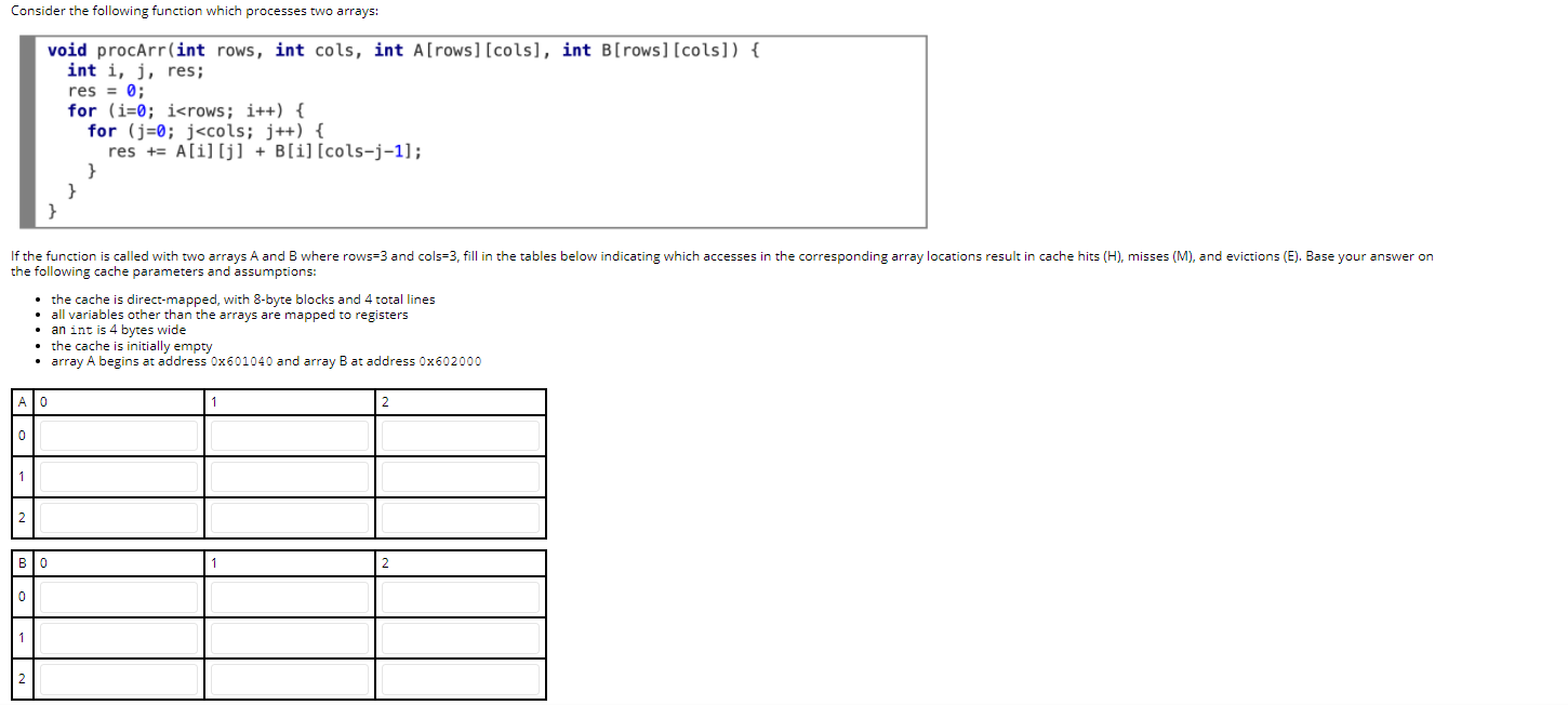 Consider the following function which processes two | Chegg.com