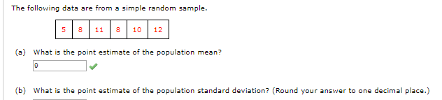 Solved The following data are from a simple random sample. | Chegg.com