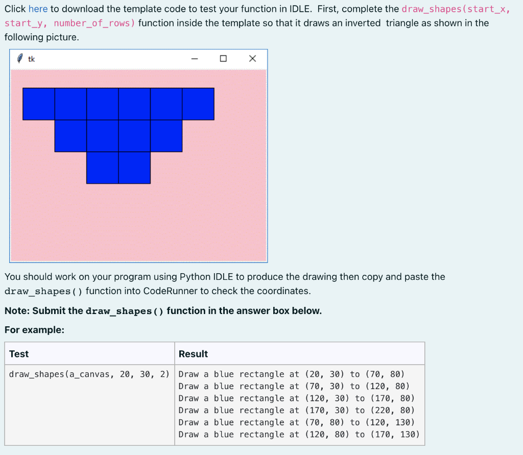 Click here to download the template code to test your | Chegg.com