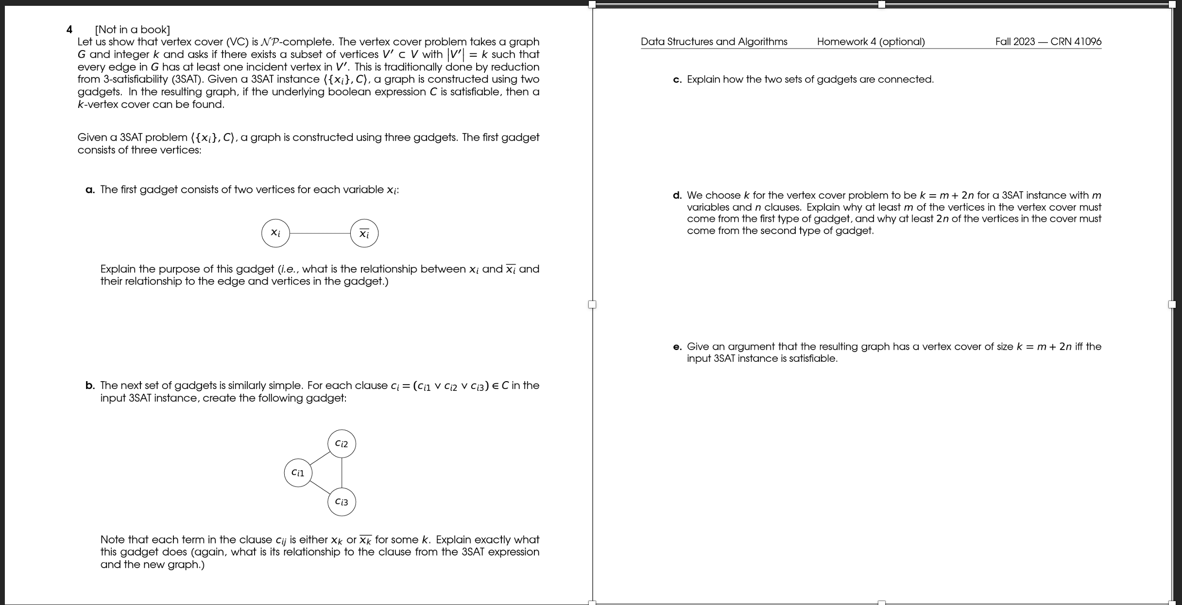 Solved 4 [Not In A Book] Let Us Show That Vertex Cover (VC) | Chegg.com