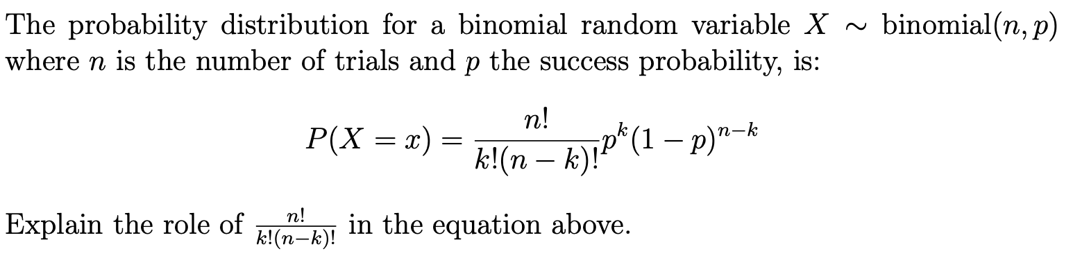 Solved The Probability Distribution For A Binomial Random | Chegg.com