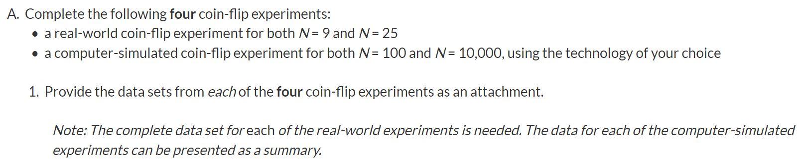 coin flip experiment worksheet