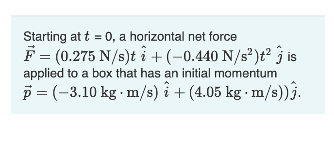 Solved What is the x-component of the momentum of the box at | Chegg.com