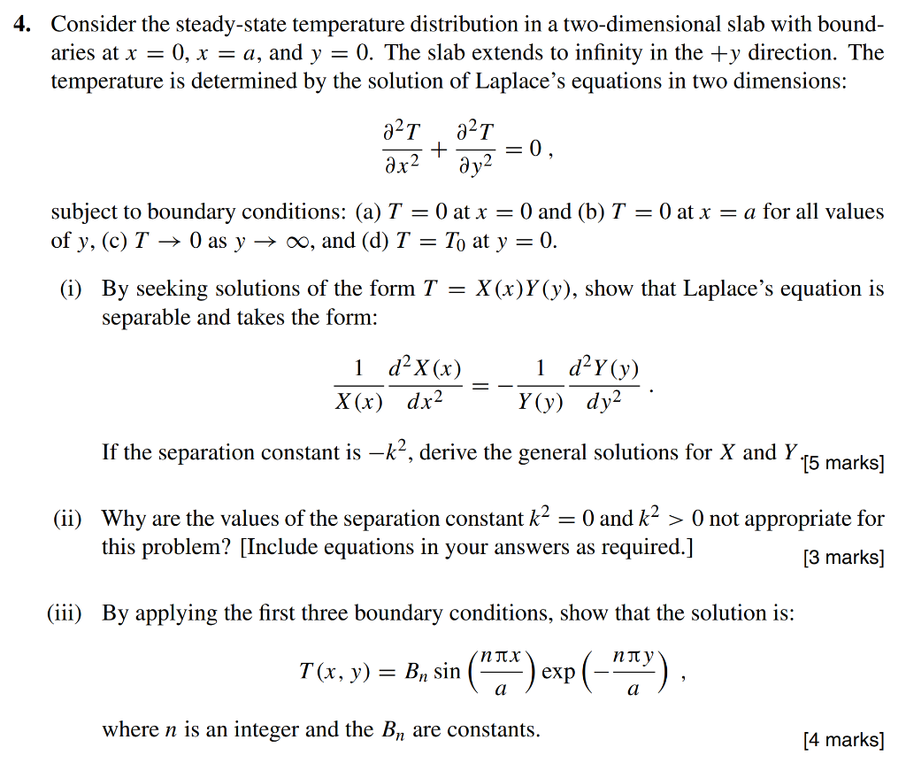 Solved 4. Consider the steady-state temperature distribution | Chegg.com