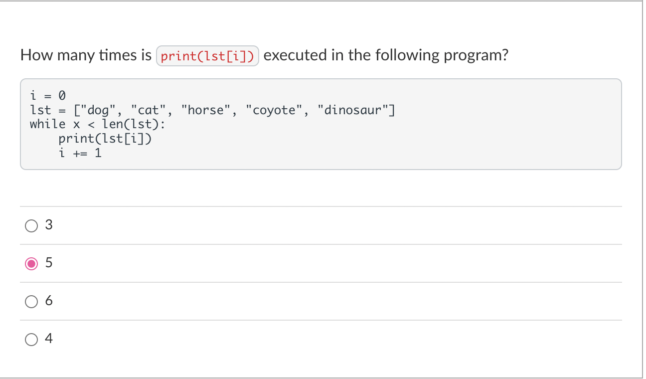 Solved The x in while x
