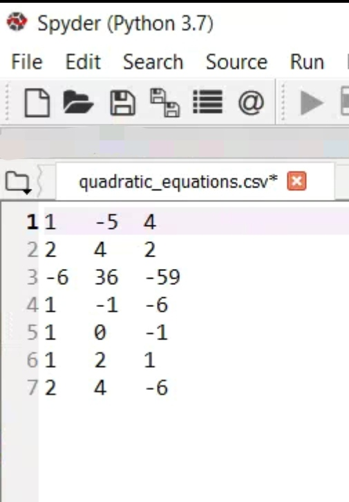 Solved USING PYTHON TO WRITE IT. quadratic_equation.csv (FOR | Chegg.com