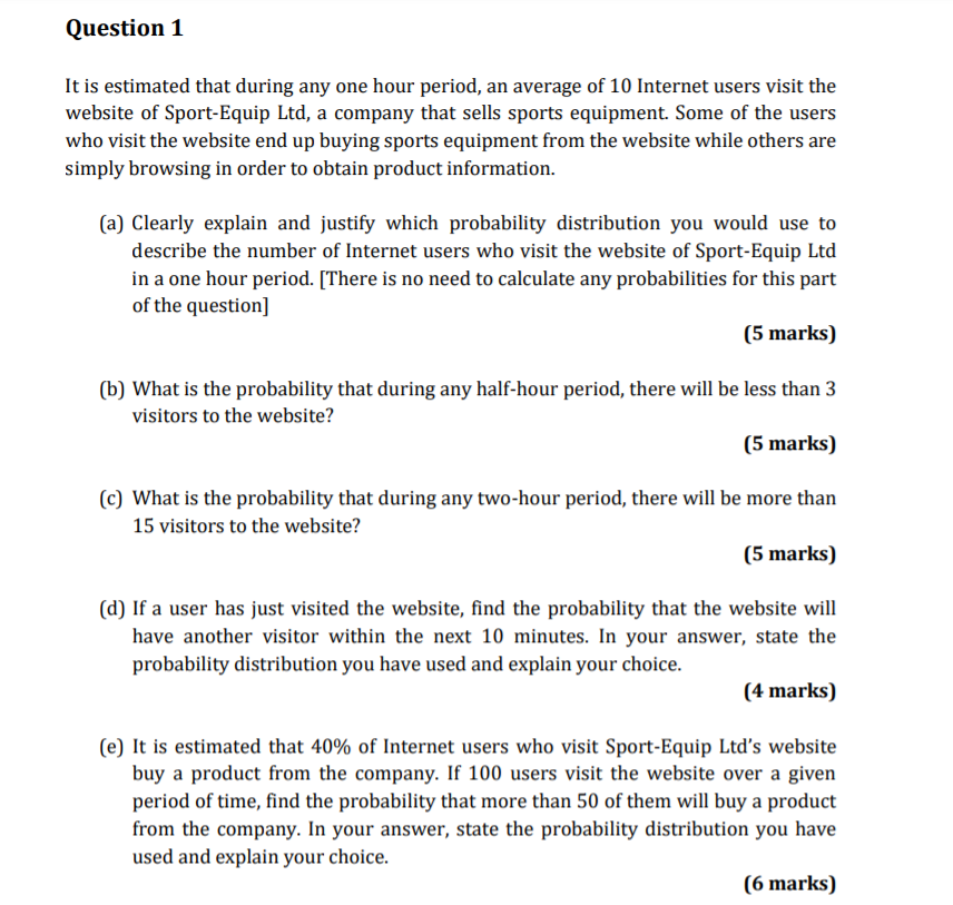 Solved Question 1 It Is Estimated That During Any One Hour Chegg Com