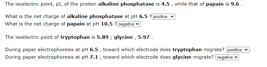 Solved The isoelectric point, pI, of the protein alkaline | Chegg.com