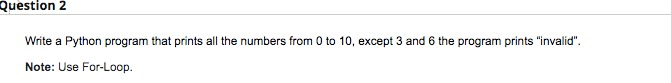 Solved Question 2 Write a Python program that prints all the | Chegg.com