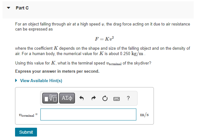 Solved A Skydiver Of Mass 80.0 Kg (including Parachute) | Chegg.com