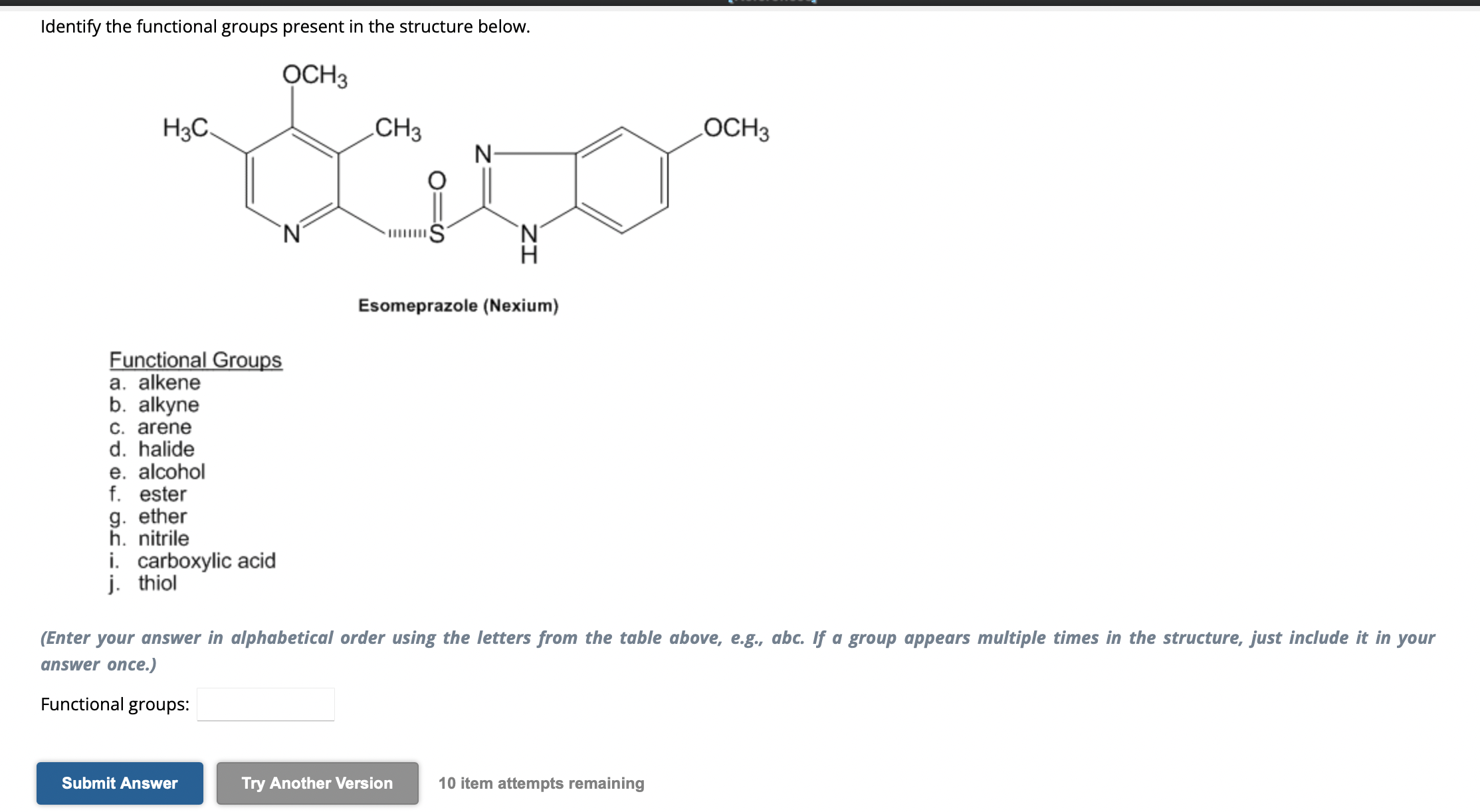 Solved Identify the functional groups present in the | Chegg.com