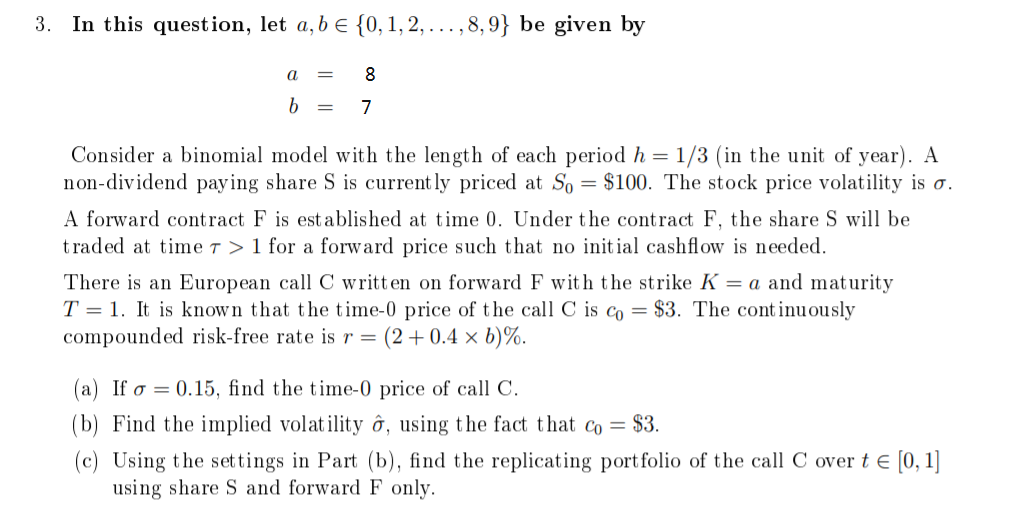 3 In This Question Let A B E 0 1 2 8 9 Chegg Com